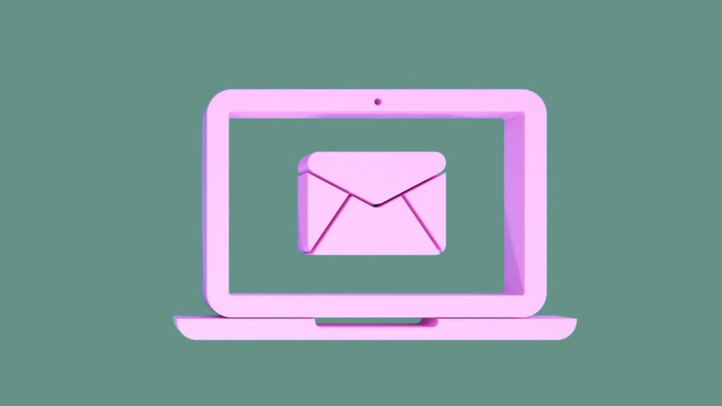 A pink laptop adorned with an envelope emblem embodies the concept of Inbox Zero.