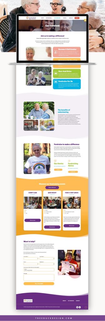 The homepage of a website for a group of people that features WordPress web design.