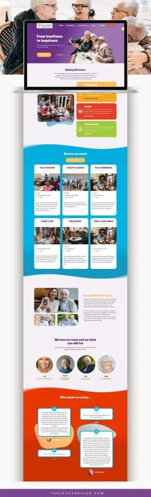 The homepage of a WordPress web design for a nursing home